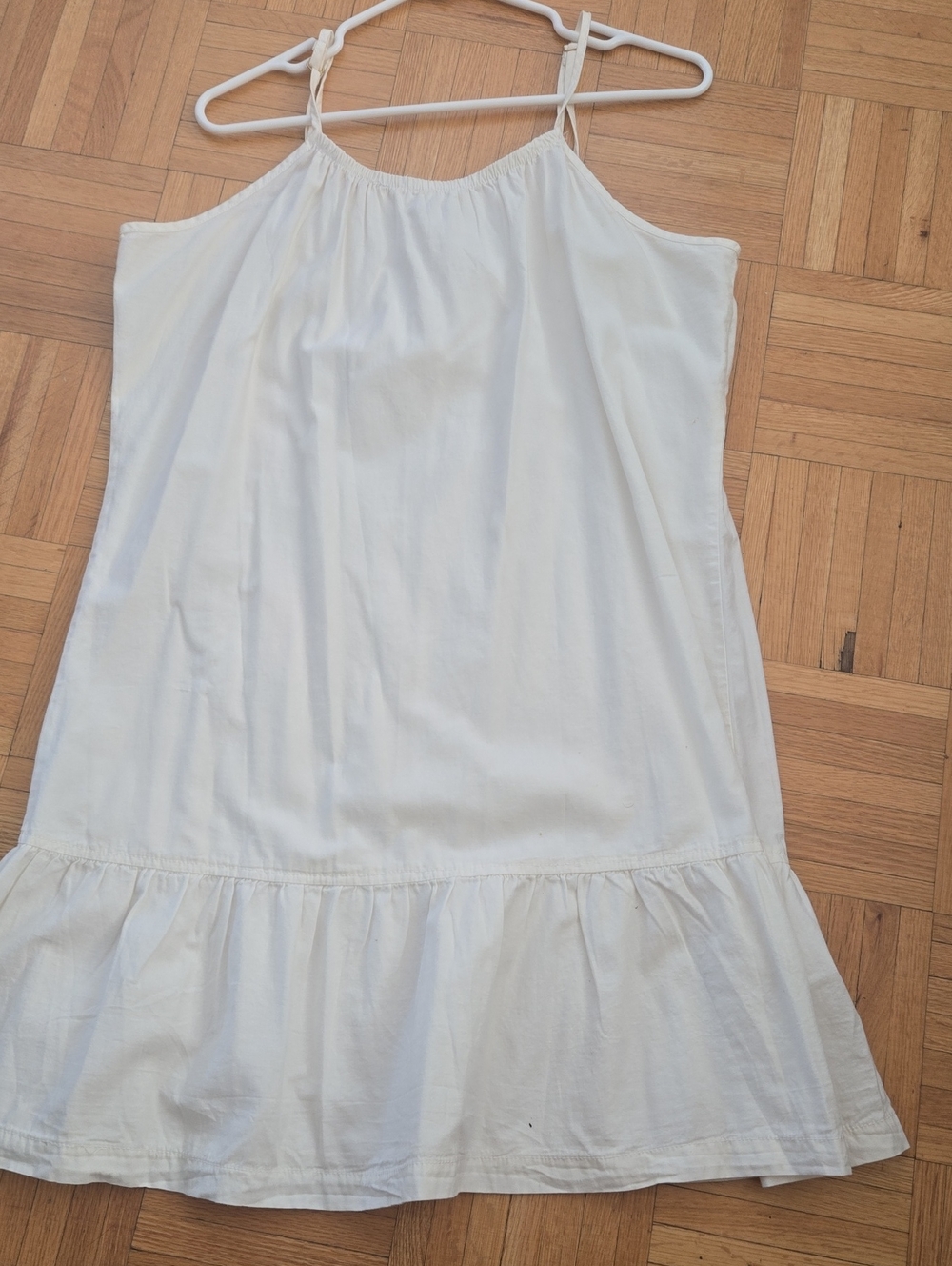 Speed Control White Ruffle-Hem Casual Sundress